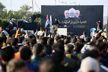 مراسم بزرگداشت سالگرد شهادت سردار سلیمانی و المهندس در استان واسط عراق برگزار شد