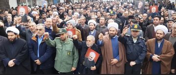 راهپیمایی مردم مراغه در محکومیت حادثه تروریستی کرمان