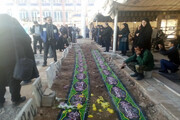 فیلم| مزار شهدای حادثه تروریستی کرمان، یک روز پس از خاکسپاری