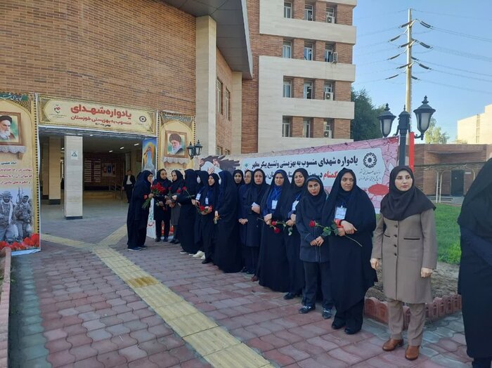 پیکر مطهر شهید گمنام در بهزیستی خوزستان تشییع شد 