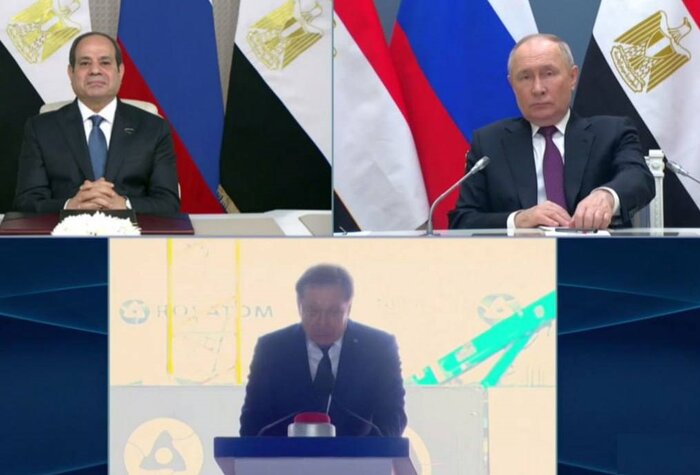 آغاز بتن‌ریزی نیروگاه هسته‌ای مصر با حضور مجازی پوتین و السیسی