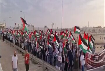 تظاهرات بحرینی ها علیه رژیم صهیونیستی و آمریکا + فیلم