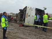 تعداد فوتی‌های حادثه واژگونی اتوبوس در فارس پنج نفر اعلام شد