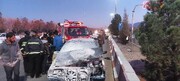 جزییات نجات زن باردار از تصادف منجر به آتش در کرمان