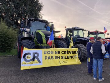 Colère des agriculteurs : les tracteurs de la Coordination Rurale 47 attaquent les banques