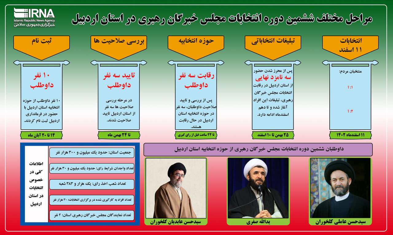 اینفوگرافی/ تبلیغات داوطلبان انتخابات مجلس خبرگان رهبری در استان اردبیل