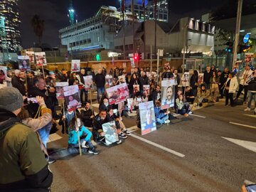 تظاهرات علیه نتانیاهو در مقابل ساختمان وزارت جنگ رژیم صهیونیستی