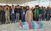 فیلم|آیین تشییع و خاکسپاری جانباز شهید احمد گروهی در جیرفت برگزار شد