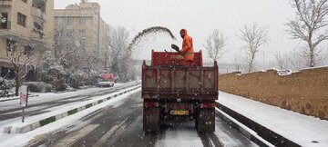 فعالیت ۵۰۰ نیروی برف روب و باز بودن معابر شمال پایتخت/برف تکانی درختان