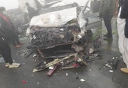 تصادف زنجیره‌ای در کرمان ٩ نفر مصدوم برجای گذاشت