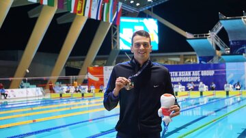 فیلم سریع‌ترین شناگر ایران در مسابقات قهرمانی آسیا