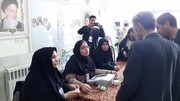 حماسه حضور مردم پای صندوق های رای در شهر باشت 