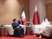 Iran president, Qatari emir discuss Gaza developments in Algiers