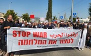 تظاهرات فلسطینیان داخل اراضی اشغالی علیه جنگ غزه با وجود فشارهای تل‌آویو