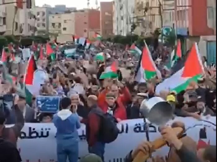 غزہ کی حمایت میں مراکشی عوام کے مظاہرے