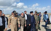 Iran president inspects flood-hit areas in southeastern province