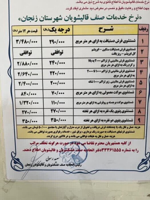 پرونده تخلفاتی برای چهار واحد قالیشویی در زنجان تشکیل شد