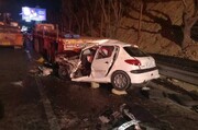 تصادف سواری پژو با تریلر در تهران ۲ کشته برجای گذاشت