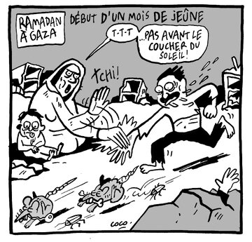 Gaza – France : Libération se moque du Ramadan en Palestine en publiant une caricature de la dessinatrice Coco 