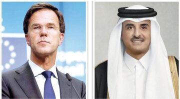 امیر قطر و نخست‌ وزیر هلند در رایزنی تلفنی آخرین تحولات غزه را بررسی کردند