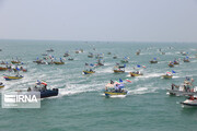 رژه سراسری شناورهای بسیج دریایی سپاه در روز قدس