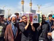پیکر پاک جانباز شهید در مشهد تشییع و خاکسپاری شد+فیلم