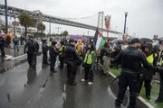 حامیان فلسطین به انتقال سلاح از آمریکا به اسرائیل در سانفرانسیسکو تظاهرات کردند
