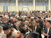 دعا برای مردم فلسطین در بزرگترین آیین افطار مسلمانان روسیه