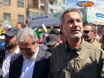 حضور زیاد نخاله و ابوفدک در راهپیمایی روز قدس در تهران