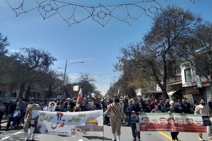 فیلم | جلوه‌هایی از راهپیمایی مردم اردبیل در روز جهانی قدس