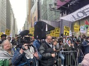 Die Menschen in New York demonstrierten zur Unterstützung der Menschen in Gaza