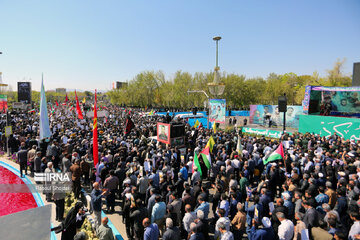Funeral por el mártir Mohamad Reza Zahedi en Isfahán