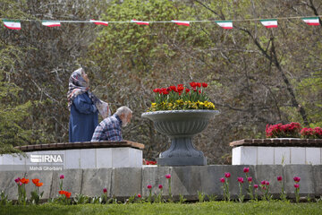 Festival de tulipanes en el parque Melat en Mashhad