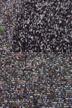 Una gran multitud de personas asiste a la oración Eid al-Fitr en Teherán
