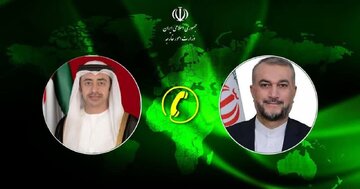 گفتگوی تلفنی وزرای امور خارجه جمهوری اسلامی ایران و امارات متحده عربی