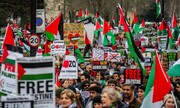Manifestantes británicos marchan contra genocidio israelí