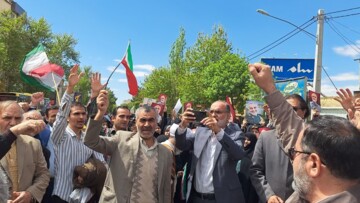 تجمع شاهرودی‌ها در حمایت از اقدام سپاه در تنبیه رژیم اشغالگر + فیلم