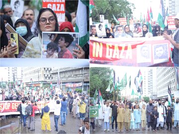 حامیان عملیات «وعده صادق» در پاکستان به خیابان‌ آمدند + فیلم