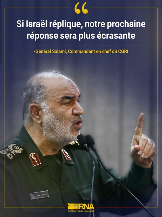 Si Israël réplique, notre prochaine réponse sera plus écrasante (Commandant en chef du CGRI)