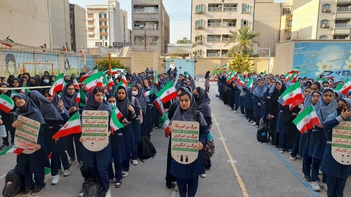 حمایت دانش‌آموازن خوزستانی از عملیات غرورآفرین وعده صادق