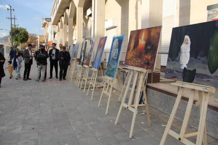 نمایشگاه و کارگاه خیابانی نقاشی وعده صادق در کرمانشاه برپا شد