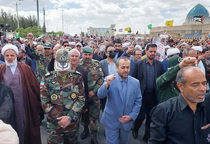 راهپیمایی حمایت از غزه و عملیات وعده صادق در خراسان جنوبی + فیلم