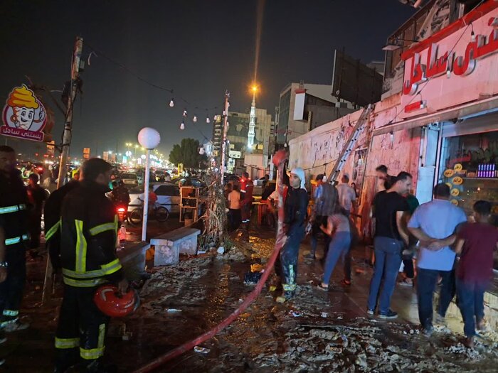 فیلم | مهار آتش سوزی در بازار بندر عباس