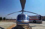انتقال سریع بیمار تصادفی توسط بالگرد اورژانس لارستان به شیراز