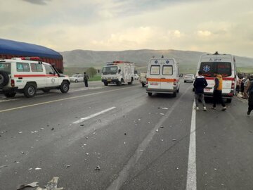 حادثه رانندگی در جاده اردبیل - نمین ۲ کشته برجا گذاشت+فیلم