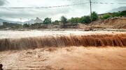 فیلم| جاری شدن سیل در رودخانه‌های شهرستان تفت یزد
