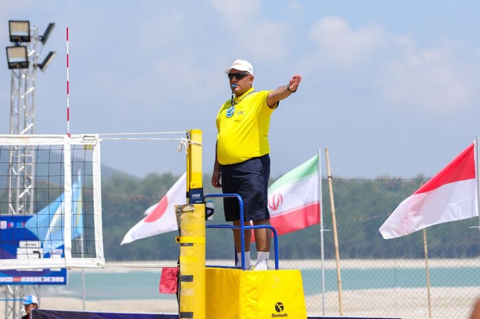داور بوشهری ۱۰ دیدار مسابقات تور آزاد والیبال ساحلی آسیایی تایلند را قضاوت کرد