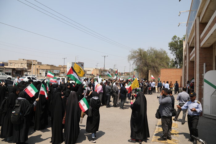 اجتماع دانشجویان خوزستان در محکومیت تعرض به دانشگاهیان حامی فلسطین در آمریکا