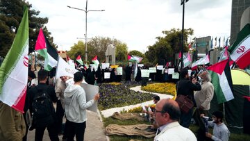 Mashhad : Rassemblement des étudiants pour soutenir les étudiants américains et européens pro-Palestine