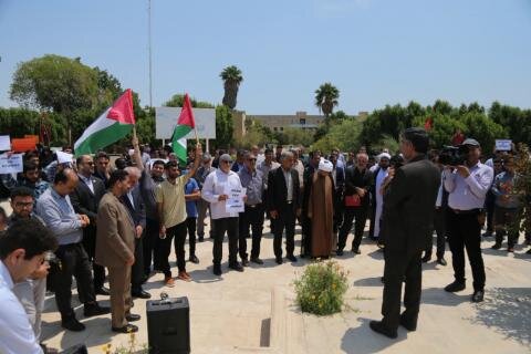 دانشگاهیان بوشهری در حمایت از دانشجویان ضد صهیونیست تجمع کردند